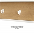 Linon Austin Sturdy Rustic Hall Tree 6 Wood Shelves 4 Hooks Metal Frame in White