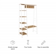 Linon Austin Sturdy Rustic Hall Tree 6 Wood Shelves 4 Hooks Metal Frame in White