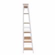Linon Austin Sturdy Rustic Hall Tree 6 Wood Shelves 4 Hooks Metal Frame in White