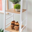 Linon Austin Sturdy Rustic Hall Tree 6 Wood Shelves 4 Hooks Metal Frame in White