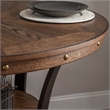 Linon Franklin Wood/Steel 5 Pce Faux Leather Counter Height Dining Set in Brown
