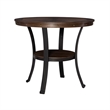Linon Franklin Wood/Steel 5 Pce Faux Leather Counter Height Dining Set in Brown