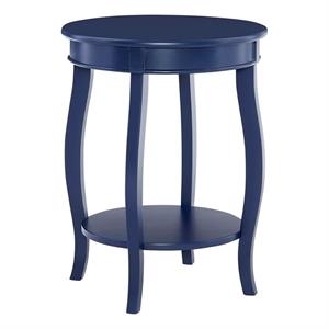 Linon Wren Wood Accent Side Table in Navy Blue