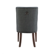 Linon Hale 5 Pce Dining Set Gray Fabric Chairs Round Glass Top in Espresso Wood