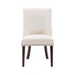 Linon Hale 5 Pce Dining Set Natural Fabric Chairs Glass Top in Espresso Wood