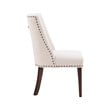 Linon Hale 5 Pce Dining Set Natural Fabric Chairs Glass Top in Espresso Wood