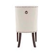 Linon Hale 5 Pce Dining Set Natural Fabric Chairs Glass Top in Espresso Wood