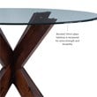Linon Hale 5 Pce Dining Set Natural Fabric Chairs Glass Top in Espresso Wood