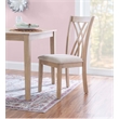 Linon Brit 7 Piece Wood Dining Set Crisscrossed Back Chairs in Natural Brown
