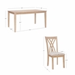 Linon Brit 7 Piece Wood Dining Set Crisscrossed Back Chairs in Natural Brown