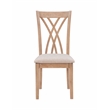 Linon Brit 7 Piece Wood Dining Set Crisscrossed Back Chairs in Natural Brown