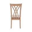 Linon Brit 7 Piece Wood Dining Set Crisscrossed Back Chairs in Natural Brown