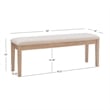 Linon Miles Sturdy Wood Bench Light Beige Padded Seat in Natural Lacquer Finish