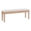 Linon Miles Sturdy Wood Bench Light Beige Padded Seat in Natural Lacquer Finish