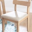 Linon Miles Wood Set of 2 Upholstered Ladder Back Dining Chairs in Natural Brown