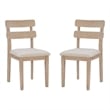 Linon Miles Wood Set of 2 Upholstered Ladder Back Dining Chairs in Natural Brown