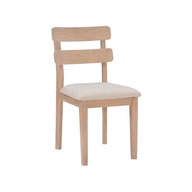 Linon Miles Six Piece Upholstered Dining Set with Bench in Natural Wood Finish