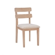 Linon Miles Six Piece Upholstered Dining Set with Bench in Natural Wood Finish
