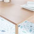 Linon Miles Six Piece Upholstered Dining Set with Bench in Natural Wood Finish