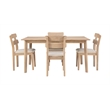 Linon Miles Five Piece Upholstered Dining Set in Rustic Natural Wood Finish