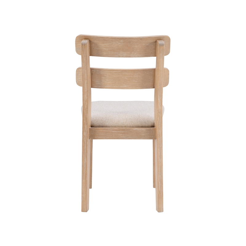 Linon Miles Five Piece Upholstered Dining Set in Rustic Natural Wood Finish