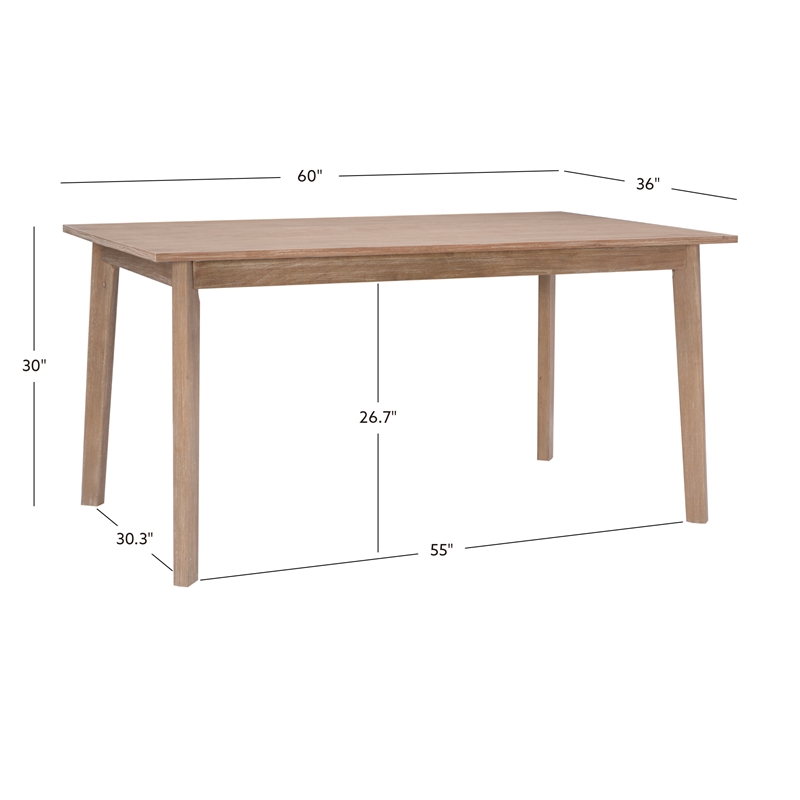 Linon Miles Seven Piece Upholstered Dining Set in Rustic Natural Wood Finish