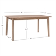 Linon Miles Seven Piece Upholstered Dining Set in Rustic Natural Wood Finish
