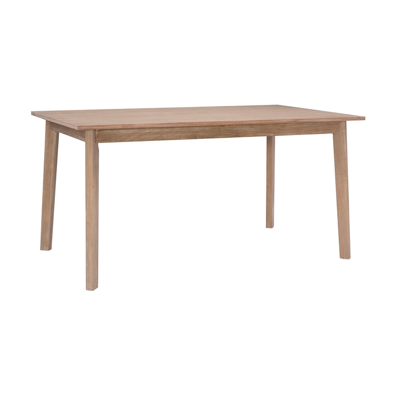 Linon Miles Seven Piece Upholstered Dining Set in Rustic Natural Wood Finish
