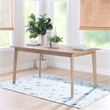 Linon Miles Seven Piece Upholstered Dining Set in Rustic Natural Wood Finish