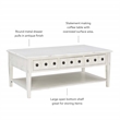 Linon Sadie Wood Coffee Table with Storage in Cream