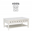 Linon Sadie Wood Coffee Table with Storage in Cream