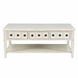 Linon Sadie Wood Coffee Table with Storage in Cream
