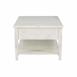 Linon Sadie Wood Coffee Table with Storage in Cream