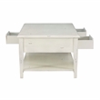 Linon Sadie Wood Coffee Table with Storage in Cream