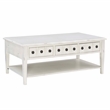 Linon Sadie Wood Coffee Table with Storage in Cream