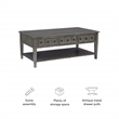 Linon Sadie Coffee Table with 3 Drawers and Bottom Shelf in Gray Distressed Wood