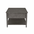 Linon Sadie Coffee Table with 3 Drawers and Bottom Shelf in Gray Distressed Wood