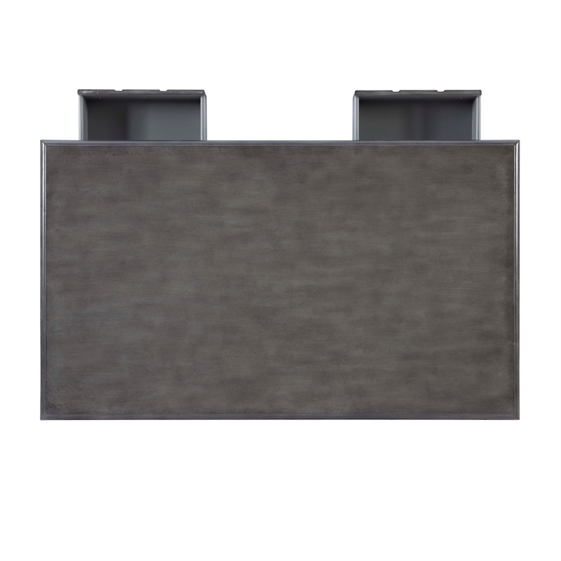 Linon Sadie Coffee Table with 3 Drawers and Bottom Shelf in Gray Distressed Wood