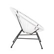 Linon Tallie Outdoor Oval Chair Handwoven Wicker Roping Steel Frame in White