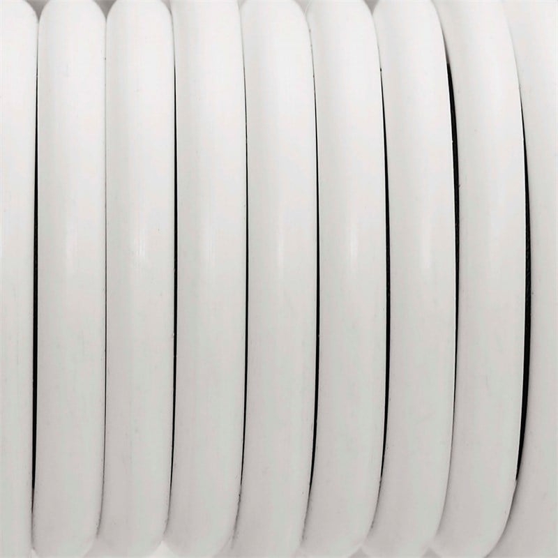 Linon Tallie Outdoor Oval Chair Handwoven Wicker Roping Steel Frame in White