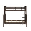 Linon Tilda Twin over Full Bunk Bed with Top Guard Rails in Walnut Wood