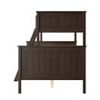 Linon Tilda Twin over Full Bunk Bed with Top Guard Rails in Walnut Wood