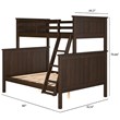 Linon Tilda Twin over Full Bunk Bed with Top Guard Rails in Walnut Wood