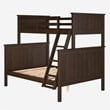 Linon Tilda Twin over Full Bunk Bed with Top Guard Rails in Walnut Wood