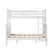 Linon Tilda Twin over Full Bunk Bed with Top Guard Rails in White Solid Wood