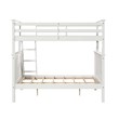Linon Tilda Twin over Full Bunk Bed with Top Guard Rails in White Solid Wood