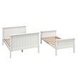 Linon Tilda Twin over Full Bunk Bed with Top Guard Rails in White Solid Wood