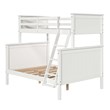 Linon Tilda Twin over Full Bunk Bed with Top Guard Rails in White Solid Wood