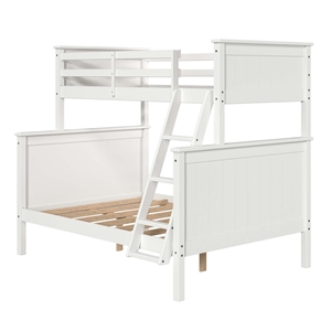 linon tilda wood twin over full bunk bed in white