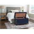 Linon Zana Cedar Lined Storage Chest with Rope Detail in Blue Distressed Wood